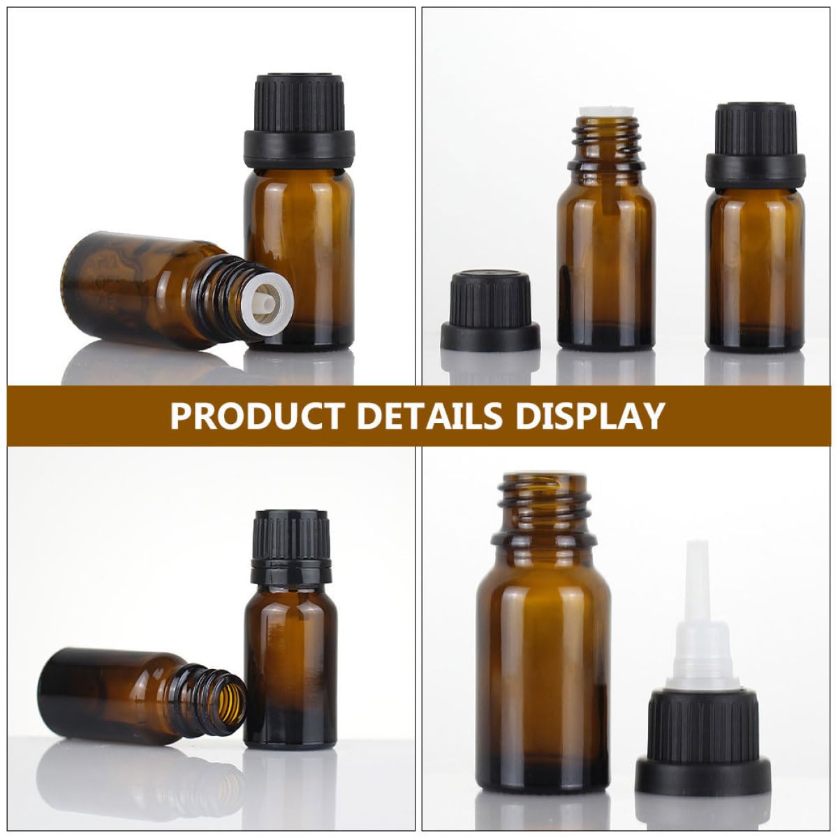 15ml Parfümflasche aus Glas, Braun, Nachfüllbar, 20 Stück | Kosmetikflasche für Unterwegs, Kleine Fläschchen zum Befüllen, für Ätherische Öle und Make Up
