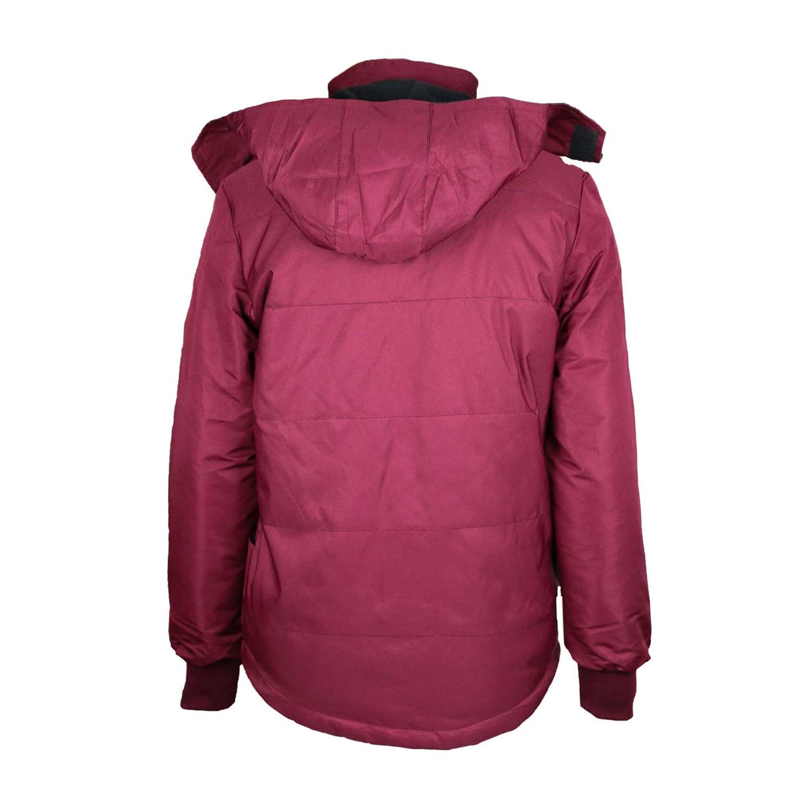 Kinder Reitset Reitjacke Mia Maroon gesteppt Fleecefutter mit Silikon-Vollbesatz Reitleggings Schwarz