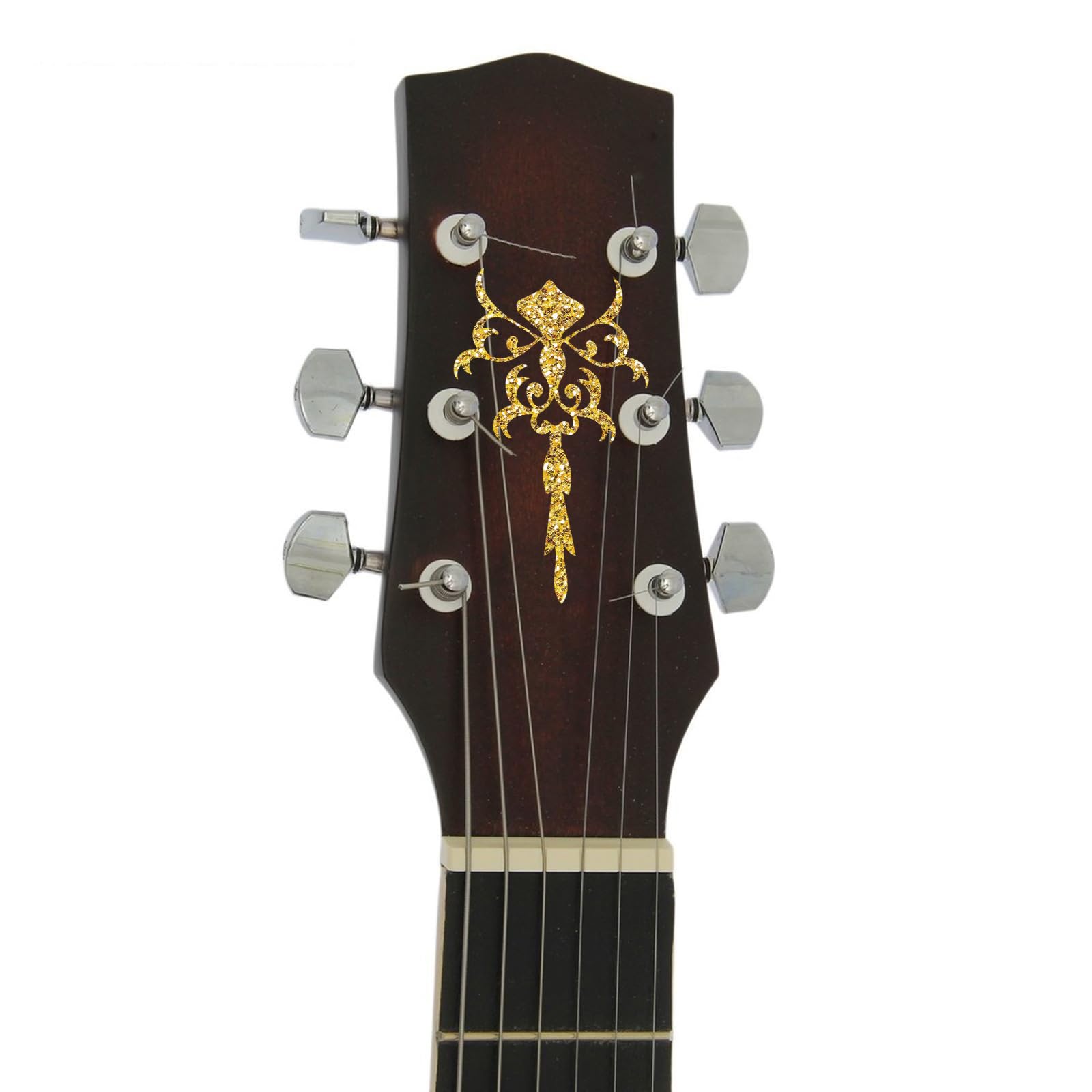 PLIGREAT 2 Pz Testa di Chitarra Adesivi Chitarra Guard Board Adesivi Fai da Te Chitarra Decor Regali Rimovibile Fiore Totem Decalcomanie per Chitarra Acustica Basso Strumento Musicale Shop Supplies