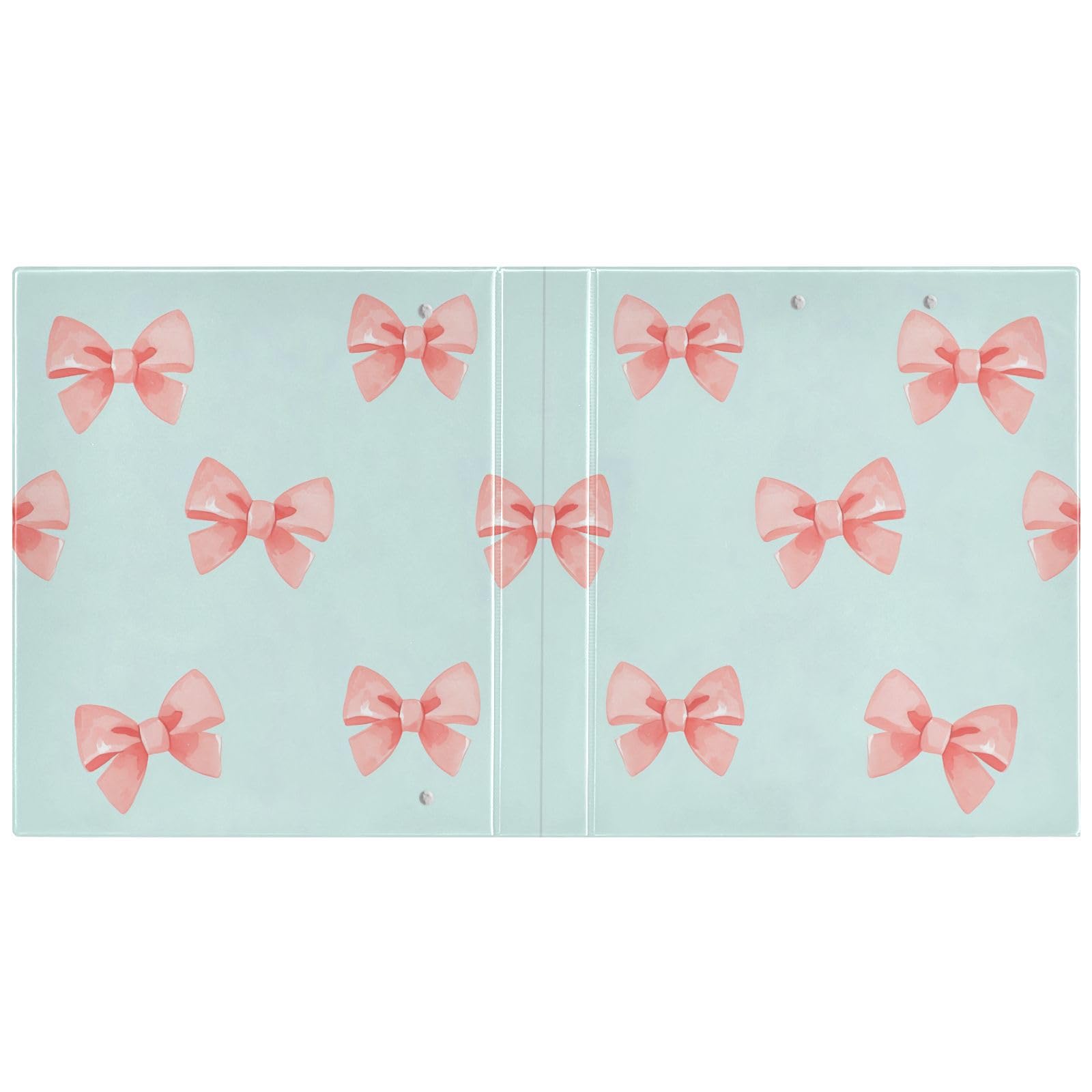 Raccoglitore ad anelli con 3 anelli, 3,8 cm, decorativo, rotondo, con clip in metallo, formato A4, organizer per casa e ufficio, confezione da 2