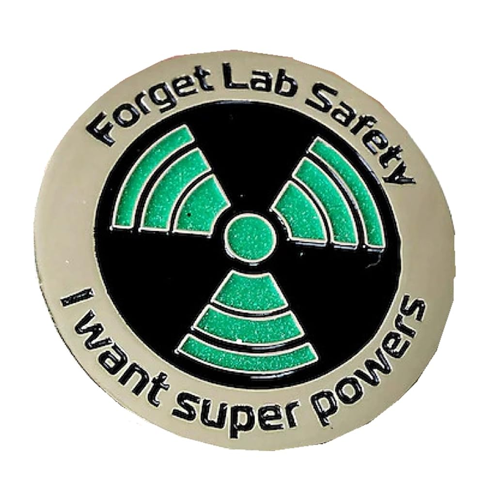 SVRITEGlow in the Dark Enamel Pin - Forget Lab Safety I Want Super Powers - Green Unisex Pin