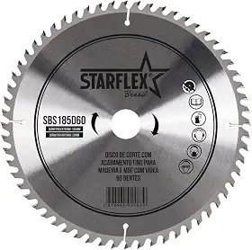 Disco Serra Circular Vídea 7.1/4 (185mm) MDF 60 Dentes SBS185D60 Starflex