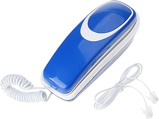 デスクフォン 小型 電話 壁/机に取り付け可能 固定電話機 最後の番号リダイヤル機能付き 電池不要 リダイヤル電話