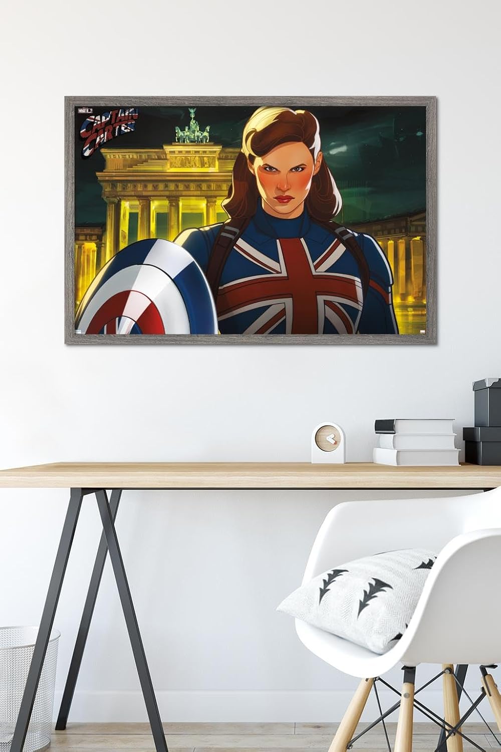 Trends International Marvel: Year of The Shield - Captain Carter Wall Poster, 34L x 22.4W, Barnwood Framed Version