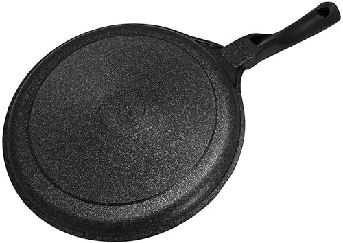 Miniatura 3 de Plancha de aluminio antiadherente con revestimiento de mármol de 12.5 pulgadas con mango suave al tacto, negro