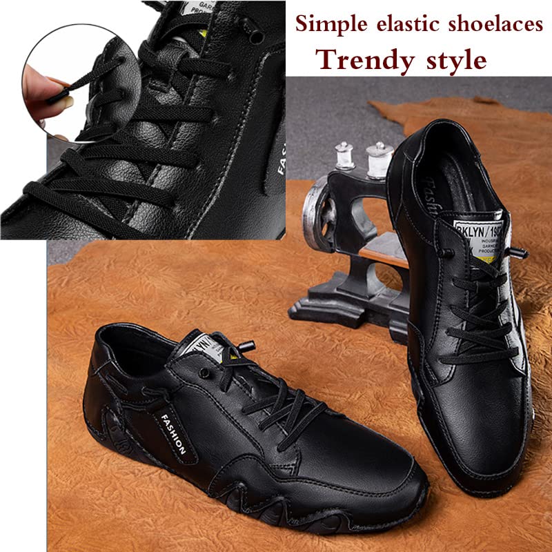 Mens Vintage Handmade Low Slip on Loafers Fashion Soft Leather Non-Slip Breathable Driving Walking Flats Chukka Ankle Booties (White,10,Men,10)4