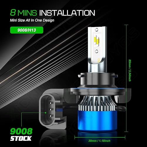 Miniatura 6 de Compatible con Ford F250 F350 F450 F550 Super Duty Truck 2005-2023 con compuesto, 4 bombillas 9008 de haz alto y bajo, 6000 lm, más de 50000 horas