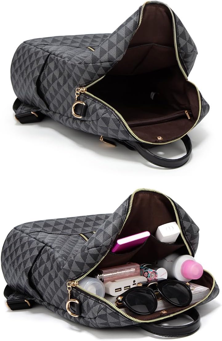 Makes Backpack Purse for Women PU Leather Travel Satchel Handbag Convertible Design Bag with Purse 2 Piece - Image 4