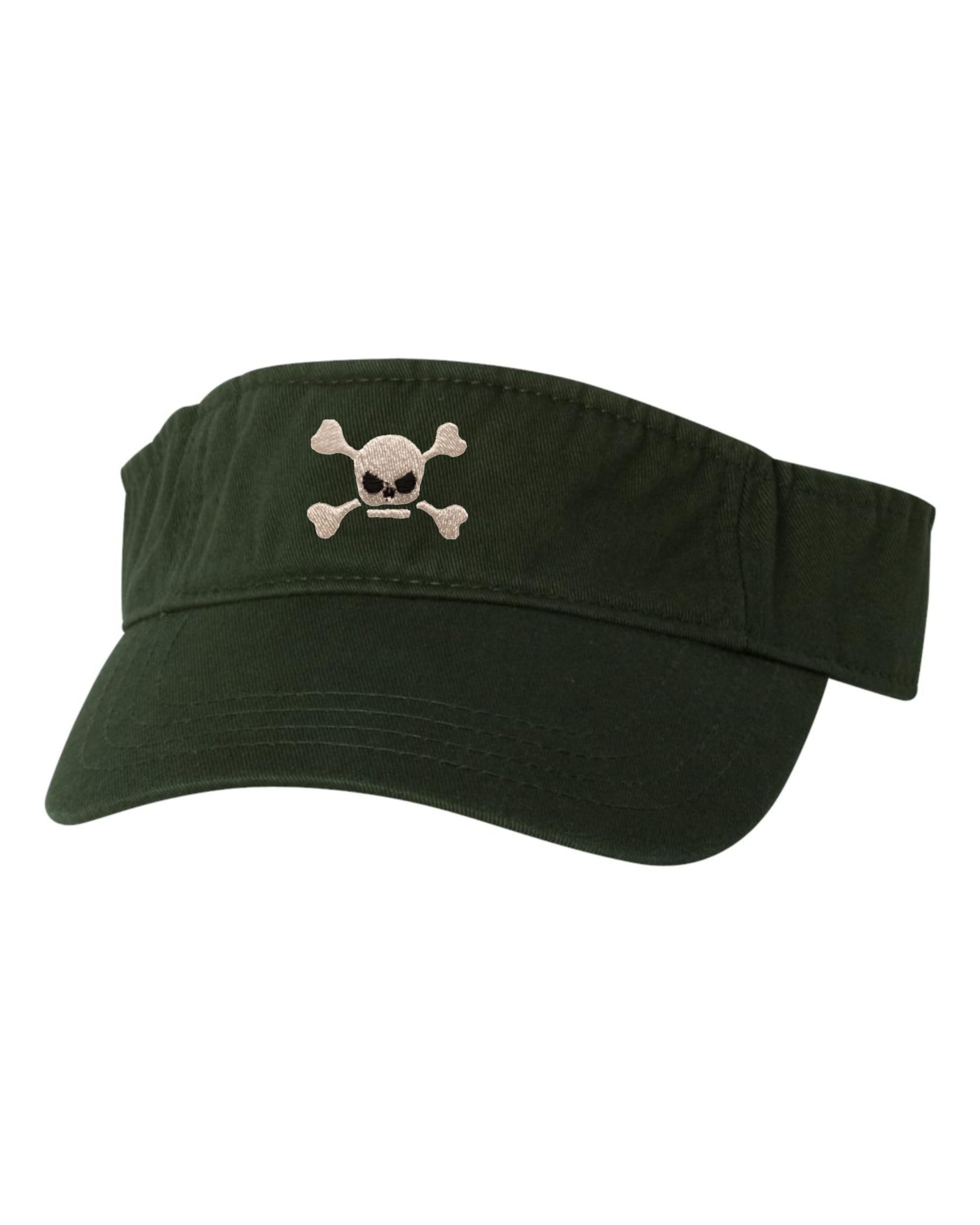 Go All Out One Size Forest Visor Pirate Jolly Roger Embroidered Visor Dad Hat