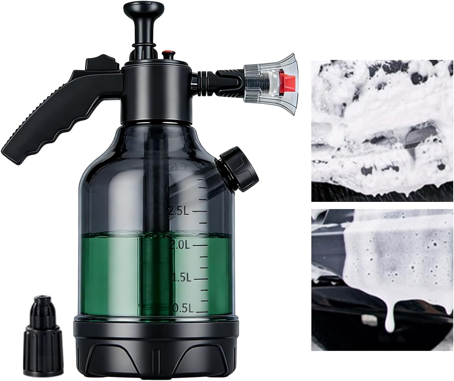 Handheld Foam Sprayer, Pressurized Soap Foamer Washer, Lightweight Function Automotive Detailing Accessory, for Car Truck Motorcycle Suv Vehicle Garden Outdoor Wash