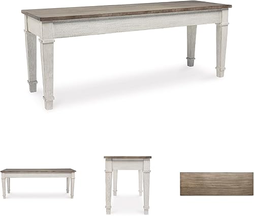 Miniatura 6 de Signature Design by Ashley Skempton Banco de almacenamiento de granja, acabado envejecido, asiento con almacenamiento oculto, madera, 48 pulgadas de