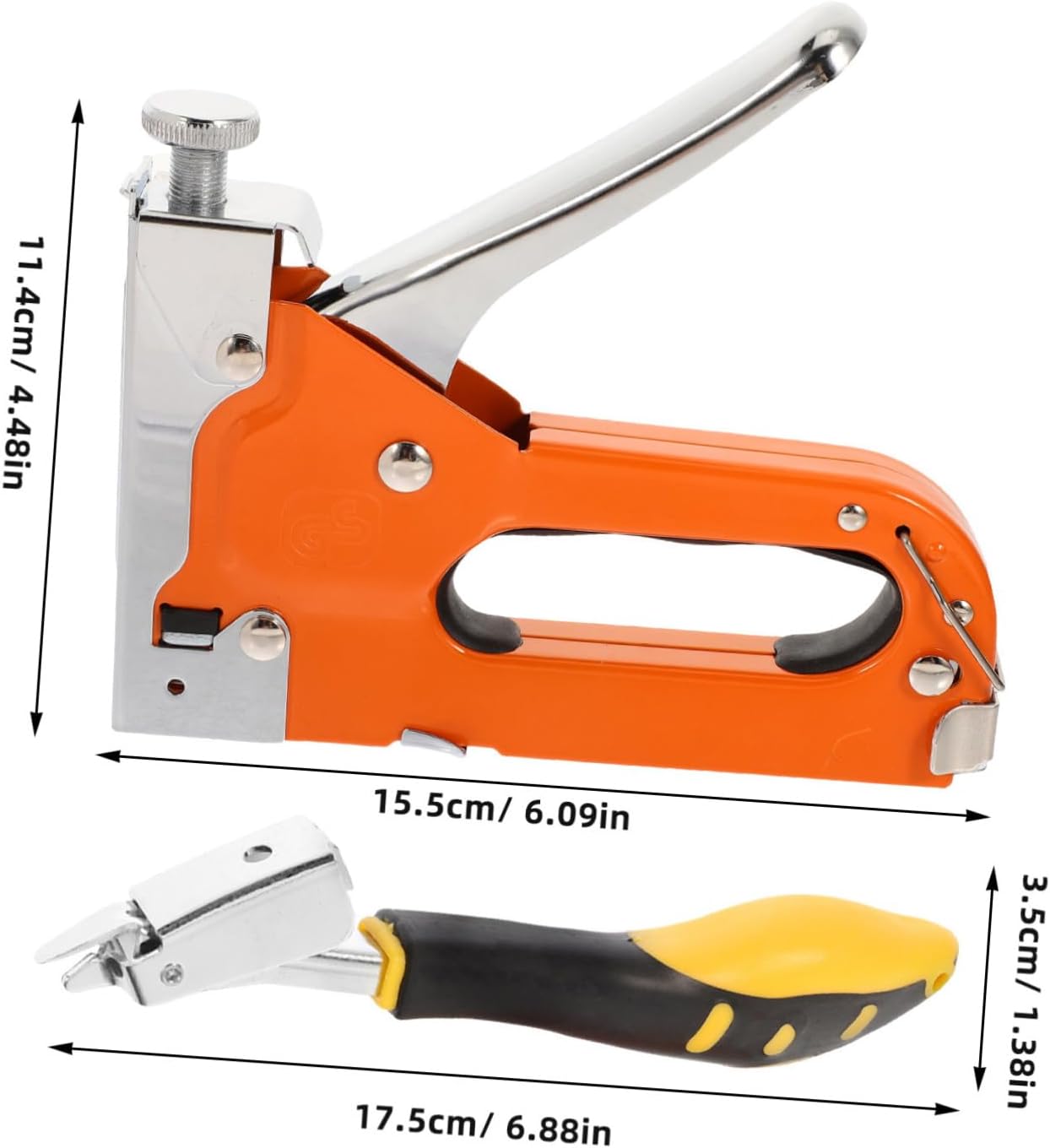 Ciieeo Heavy Duty Woodworking Staple Gun Set with 600 Staples and Remover Manual Stapler for Upholstery, Wood Board Fastening, Portable Metal Stapling Tool for Carpentry and DIY