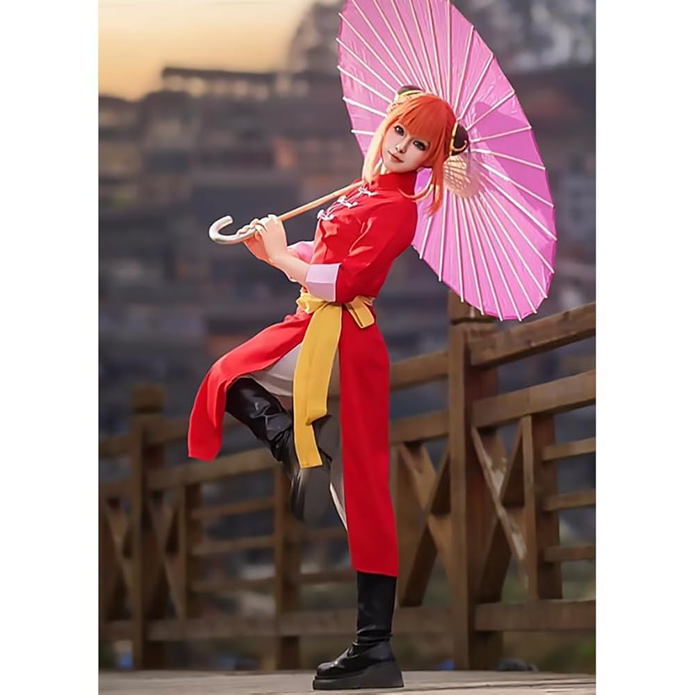 銀魂　神楽　チャイナ衣装2着セット（ACOS製）＋ウィッグ＋頭飾り　コスプレ M Amazon.co.jp: AW1150 銀魂 神楽 かぐら 髪飾り付 風