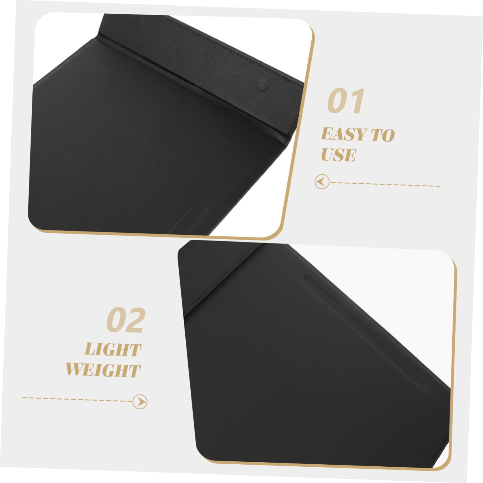 Carpeta de Visualización Menú Portátil de Cuero Negro Clip Magnético Resistente y Fácil de Reemplazar para Bar y Restaurante