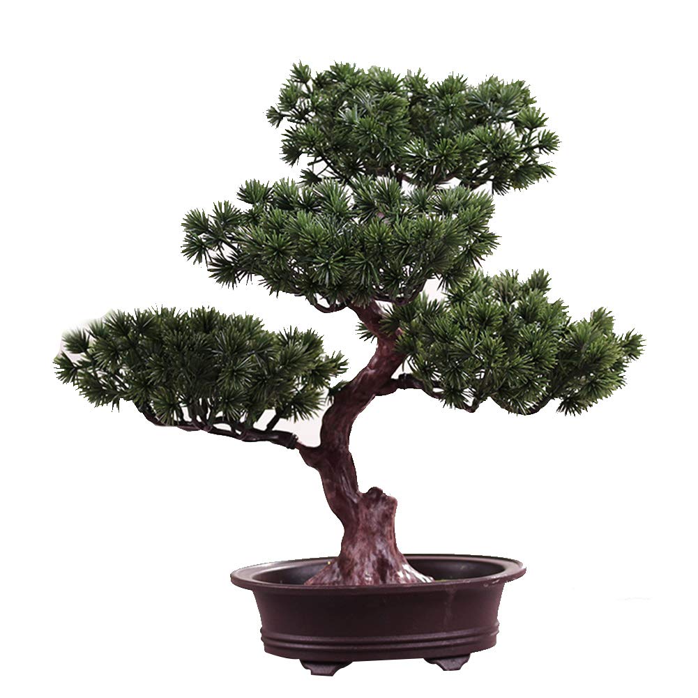 HCZKIUJY Artificial Bonsai Tree Festival Potted Plant Simulation Decorative Bonsai Home Office Pine Tree Gift DIY Ornament Lifelike Accessory Artificial Bonsai Fake Plant Decoration (3)
