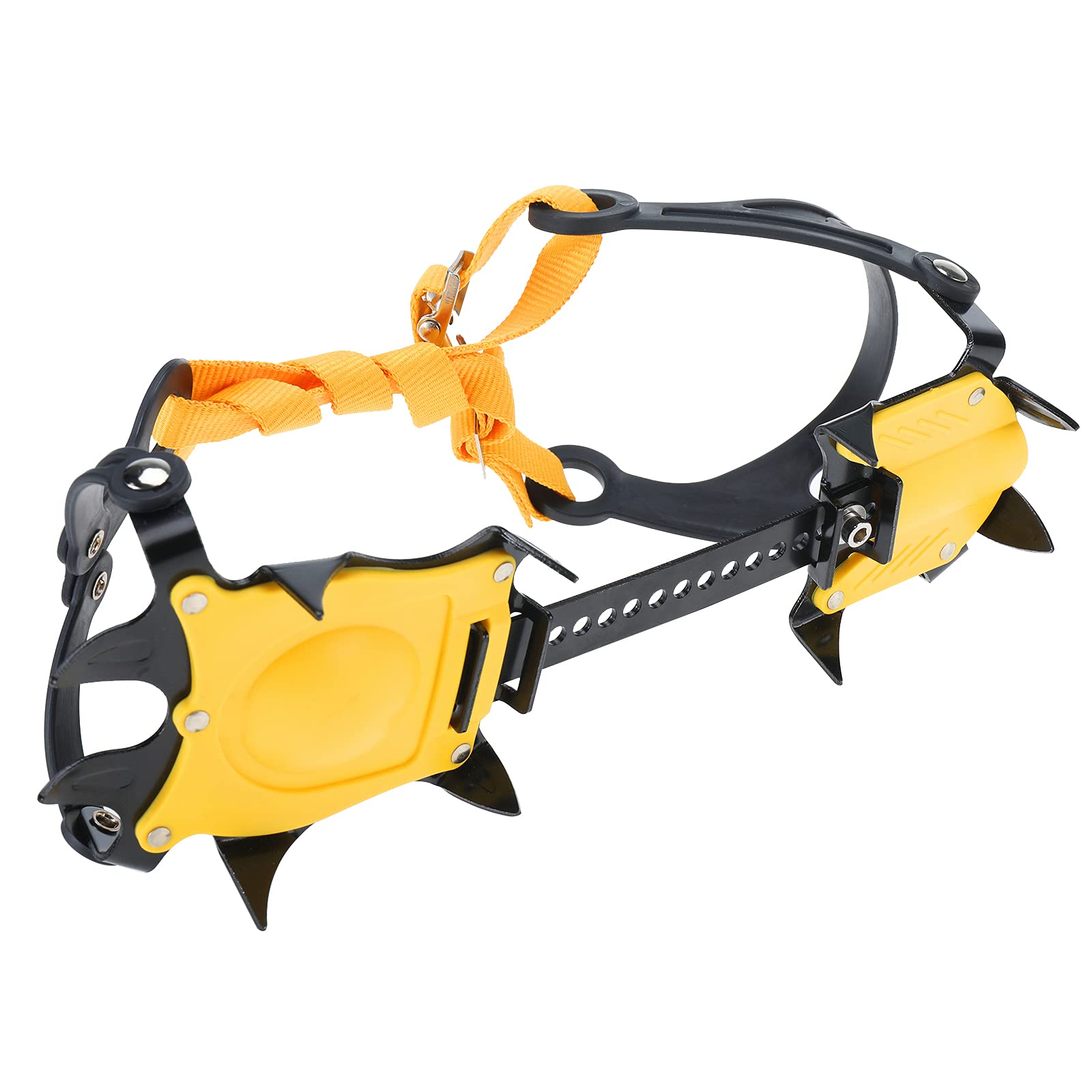 Amarine Made Crampons à glace antidérapants pour homme et femme, 10 dents en acier inoxydable, crampons de traction pour randonnée, escalade, pêche, jogging
