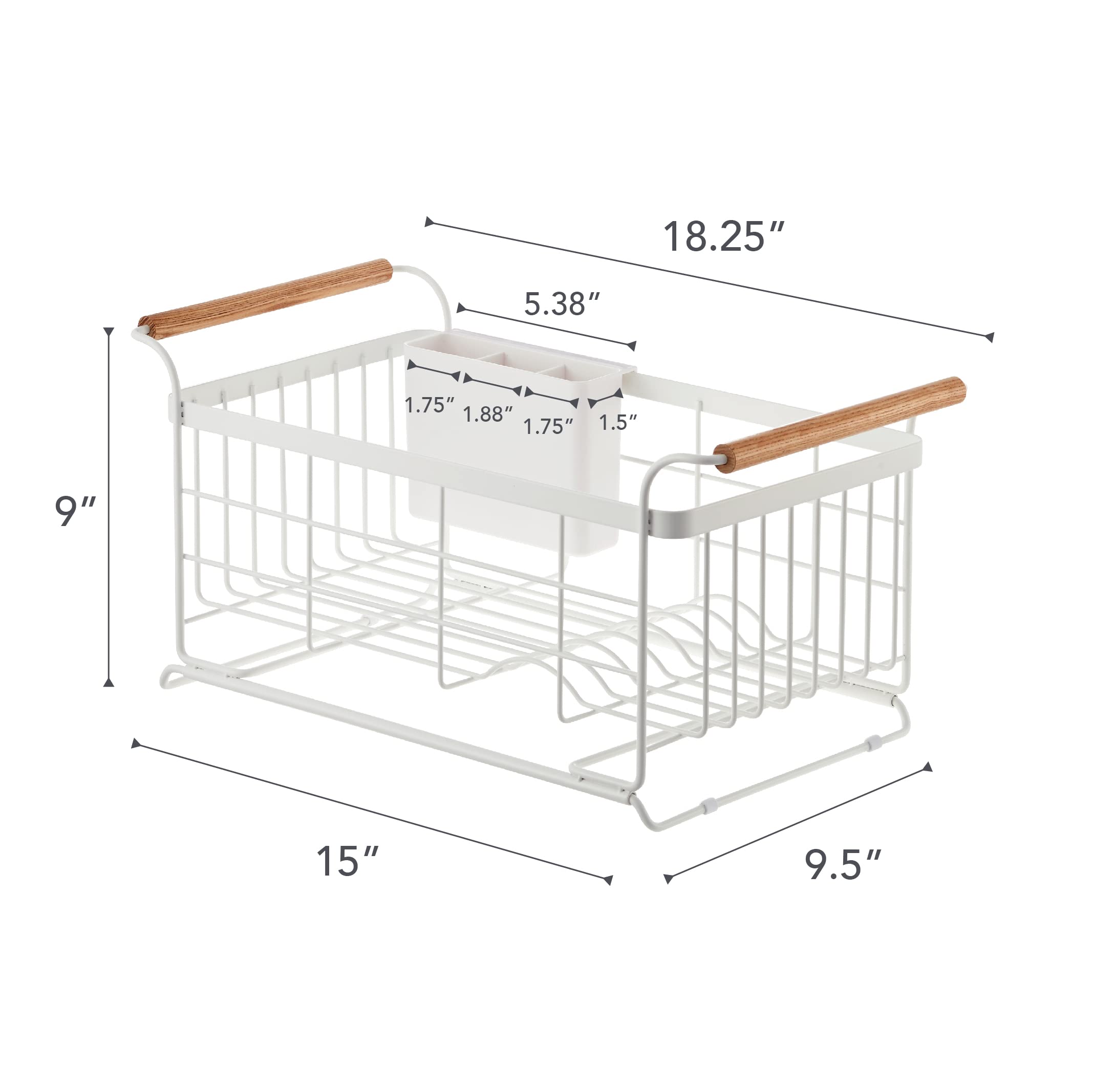 YAMAZAKI Home 3108 Abtropfgestell für Spülbecken, erweiterbar, für die Küche, Einheitsgröße, Weiß