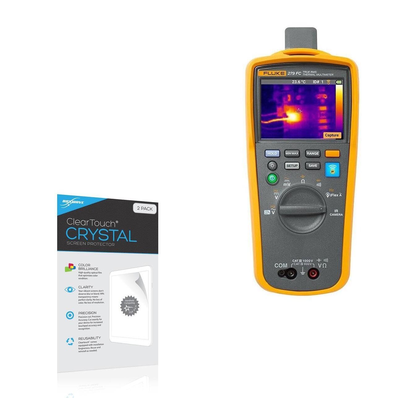 BoxWave Screen Protector Compatible with Fluke Fluke 279 FC - ClearTouch Crystal (2-Pack), HD Film Skin - Shields from Scratches
