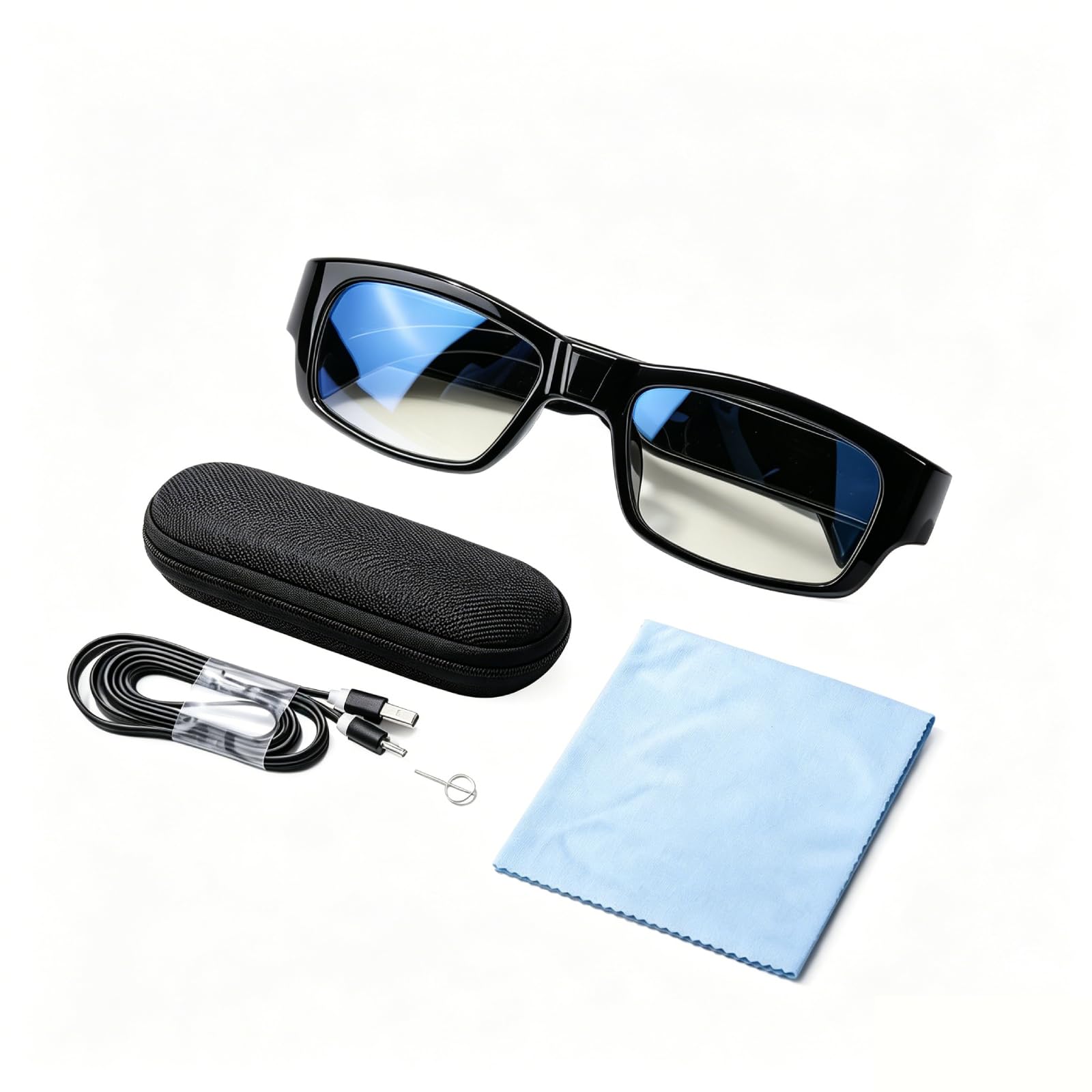 Smart Glasses with Camera 1080P HD Video Recording Wearable Sports Action Eyewear with Wide Angle Lens and Stabilization
