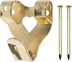 Hardware Solutions - Double Design - Picture Hanging Hooks - Brass Plated - Pack 100 - Pins Included