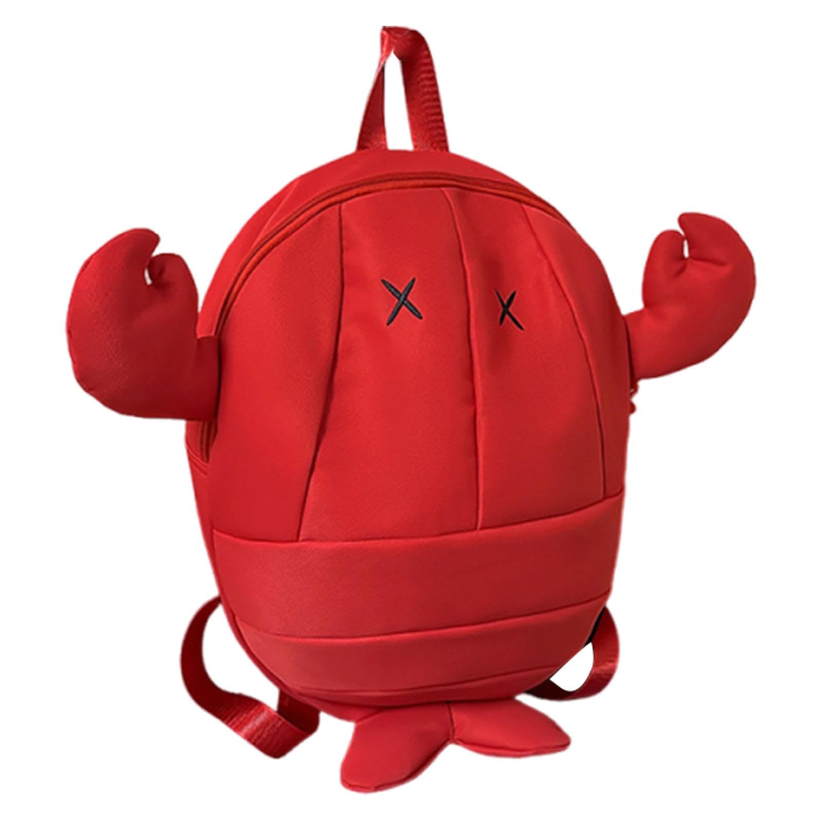 HEAVENGLOW Lobster Backpack Bookbag Shoulder Bag for Boys Girls Men Women Kids Children Red S-picture-10