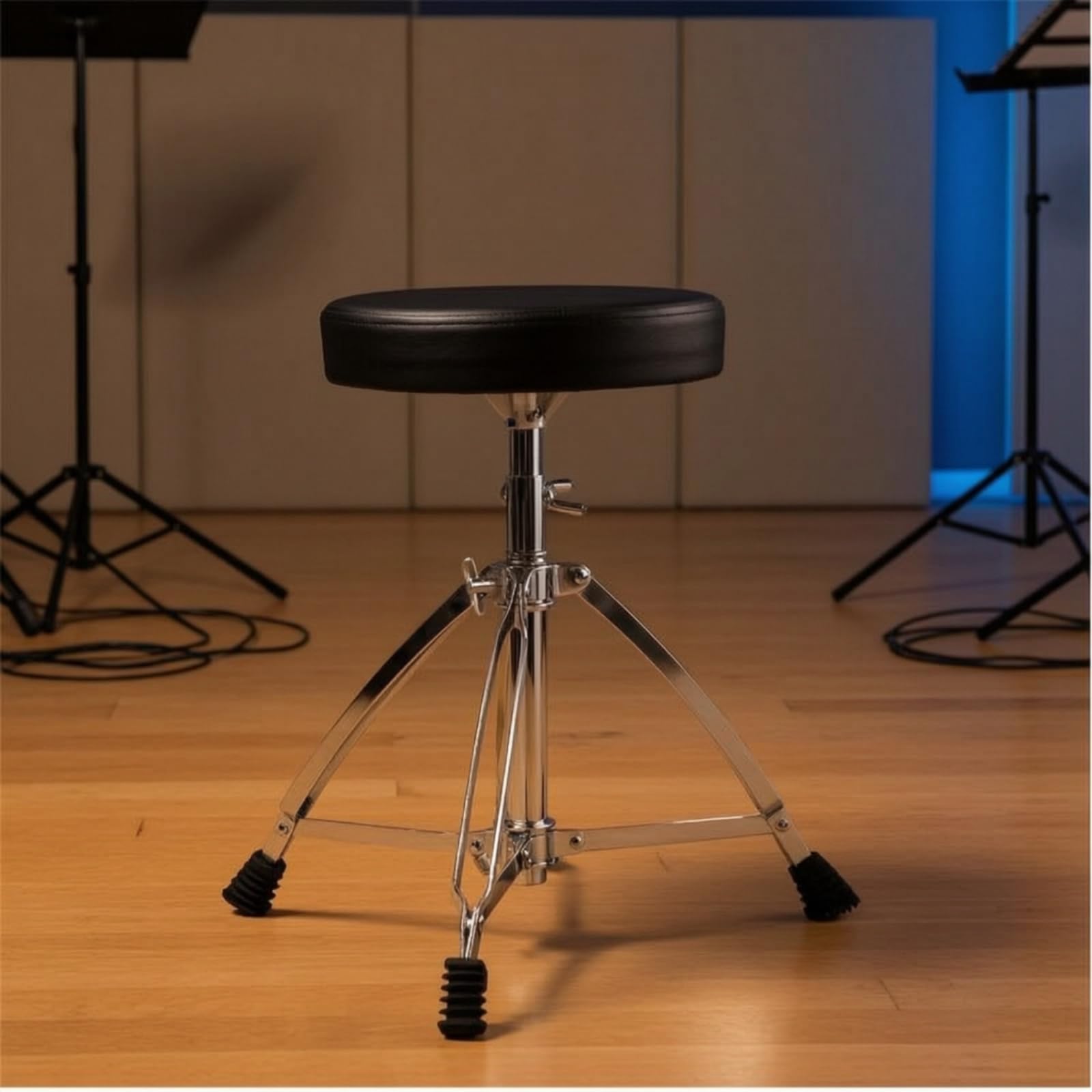 Sillín Batería Ajustable Banqueta Batería con Asiento Acolchado Cómodo Banco para Bateristas, Percusionistas, Escenario