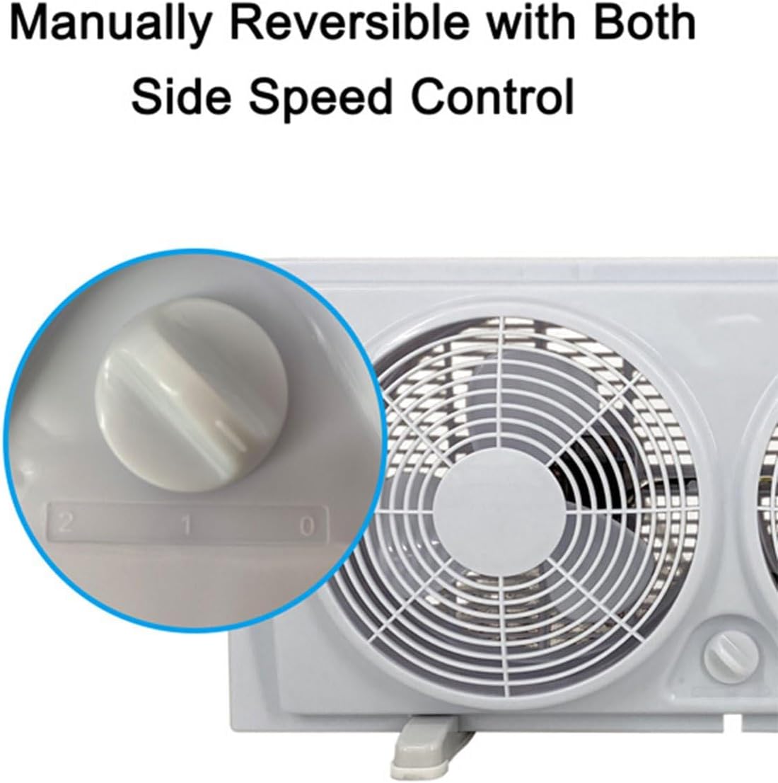8-Inch Reversible Twin Window Fan with Thermostat and LED Display – Dual Motors, 3 Speeds, In/Out Airflow, No Assembly Needed