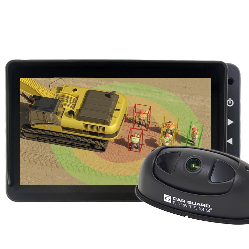 RAV-KI - Telecamera di rilevamento di persone con intelligenza artificiale, set con monitor Full HD con allarme del conducente di CARGUARD Systems