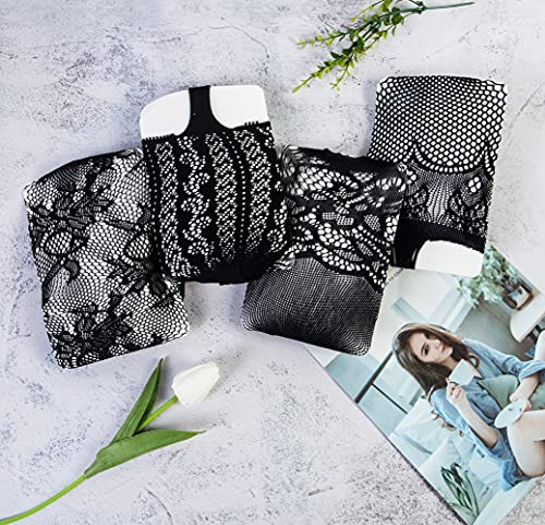 Image of Chalier Fishnet Stockings Lace Tights Thigh High Stockings for Women