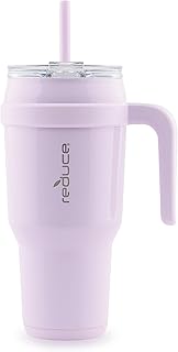 REDUCE 40 oz Tumbler with Handle - Vacuum Insulated Stainless Steel Mug with Sip-It-Your-Way Lid and Straw - Keeps Drinks Cold up to 34 Hours - Sweat Proof, Dishwasher Safe, BPA Free - OG Lilac Bud