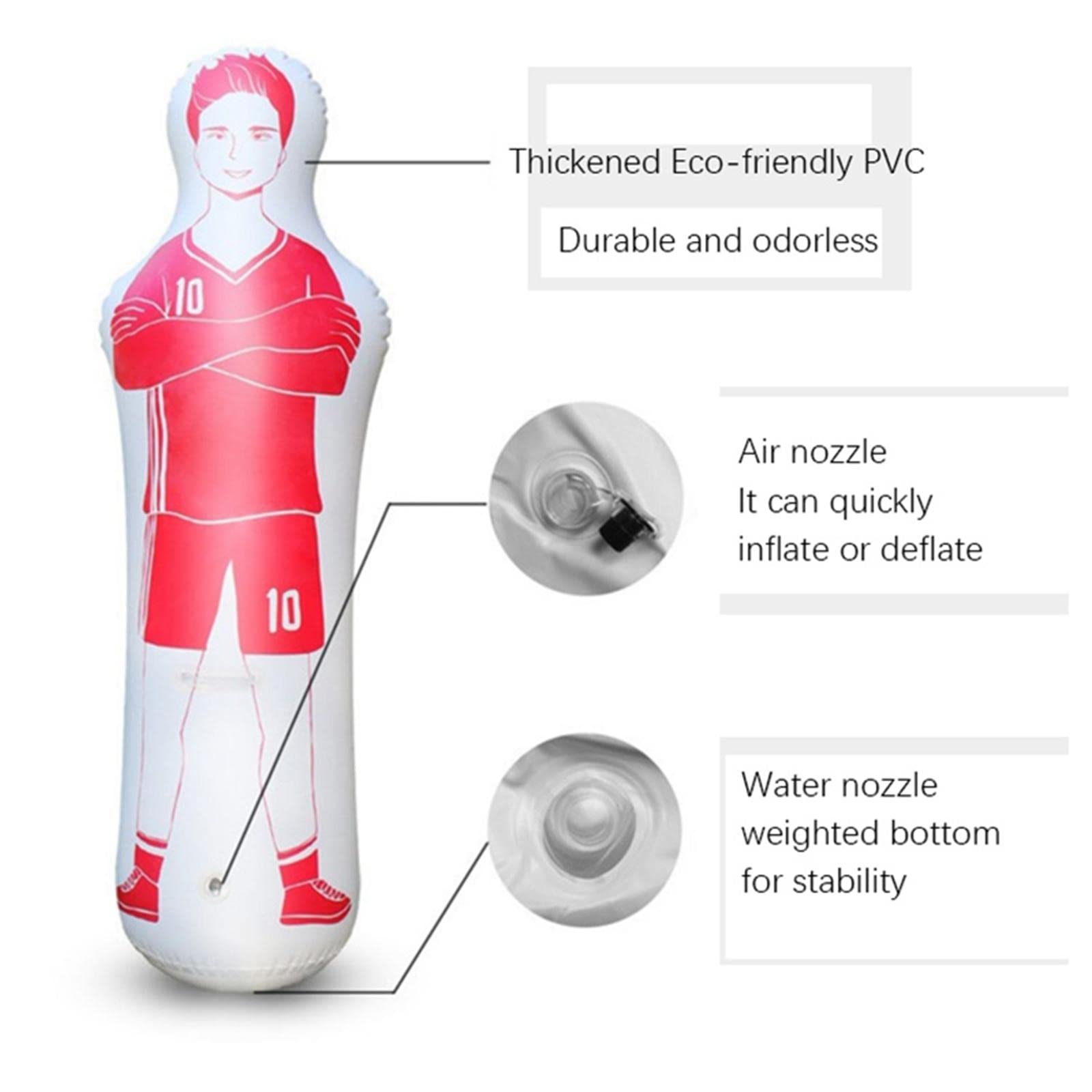 Mannequin gonflable multifonction pour entraînement - Bleu - 160 cm