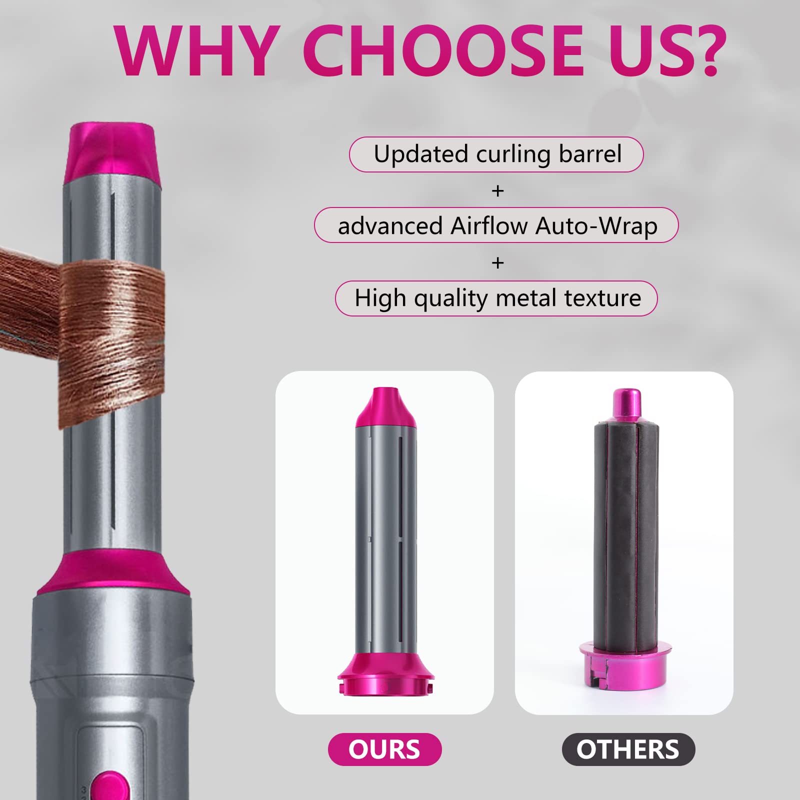 TANSHINE 5 in 1 Hairstyler Auto Airstyler Set,Haarstyler Heißluftbürste Fföhnbürste Warmluftbürste,Hot Air Styler Thermal Blowout Dryer Brush
