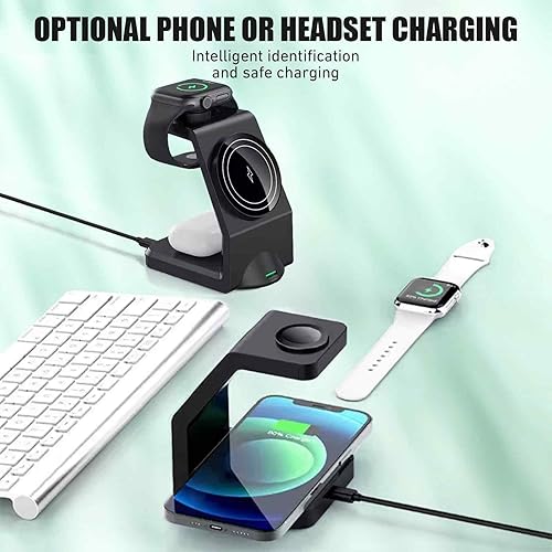 Miniatura 6 de Estación de carga inalámbrica magnética 3 en 1 para Apple múltiples dispositivos, soporte de carga inalámbrico para Apple-1514 Pro Max, iWatch