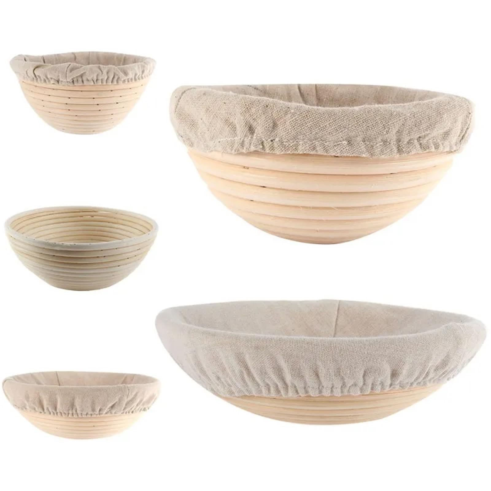 Kosz do proofingu chleba, Rattanowe kosze do wyrastania chleba Okrągły kolor drewna Wiele rozmiarów mieszania ciasta i pieczenia(Round-18 * 8cm)