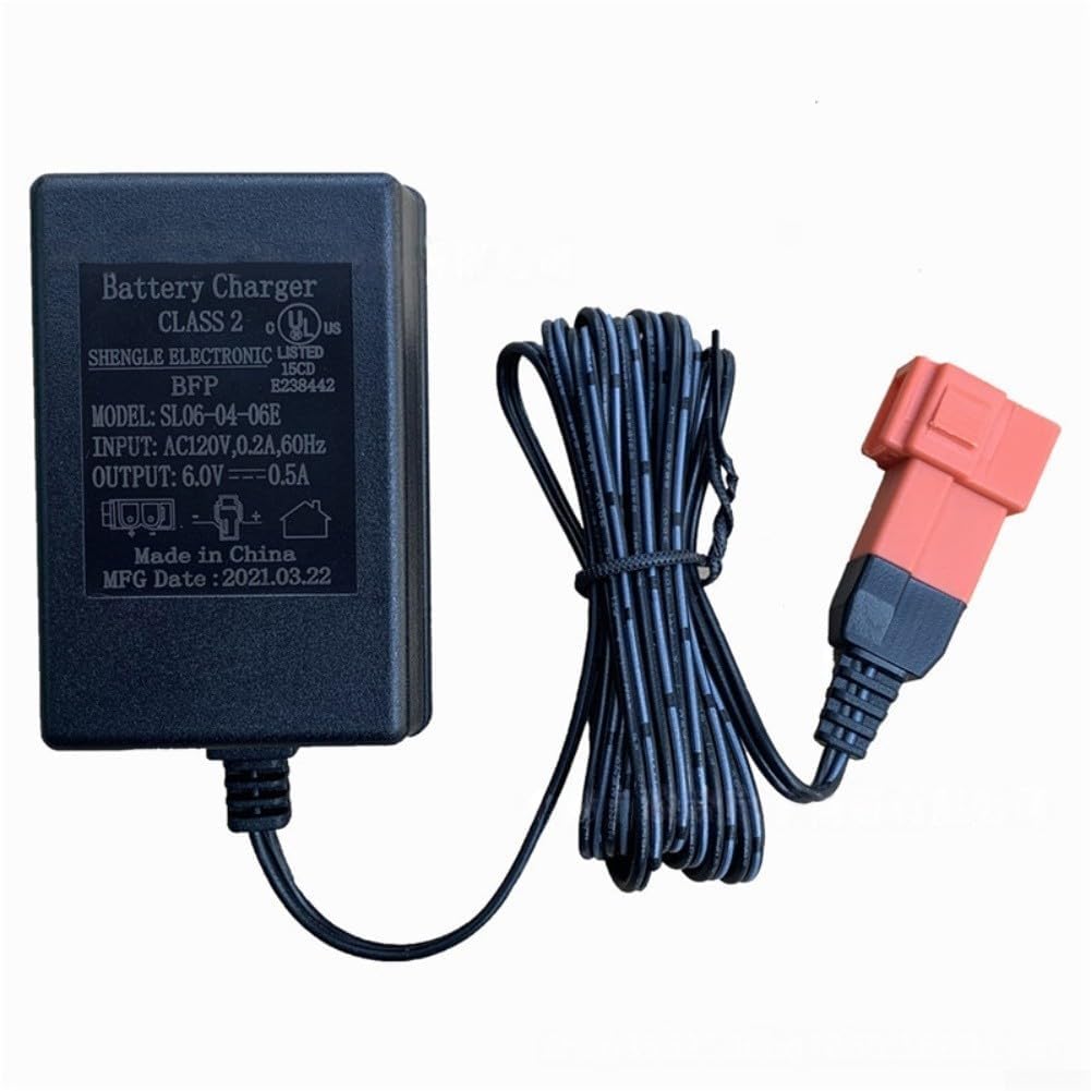 VEYFIY Compact 6V/12V for CHARGER for Kids Ride-On Toys, 2-Pin Square Battery Connector for X6, for KID for TRAX, for GMC Electric Cars, Overcharge Protection(6V)