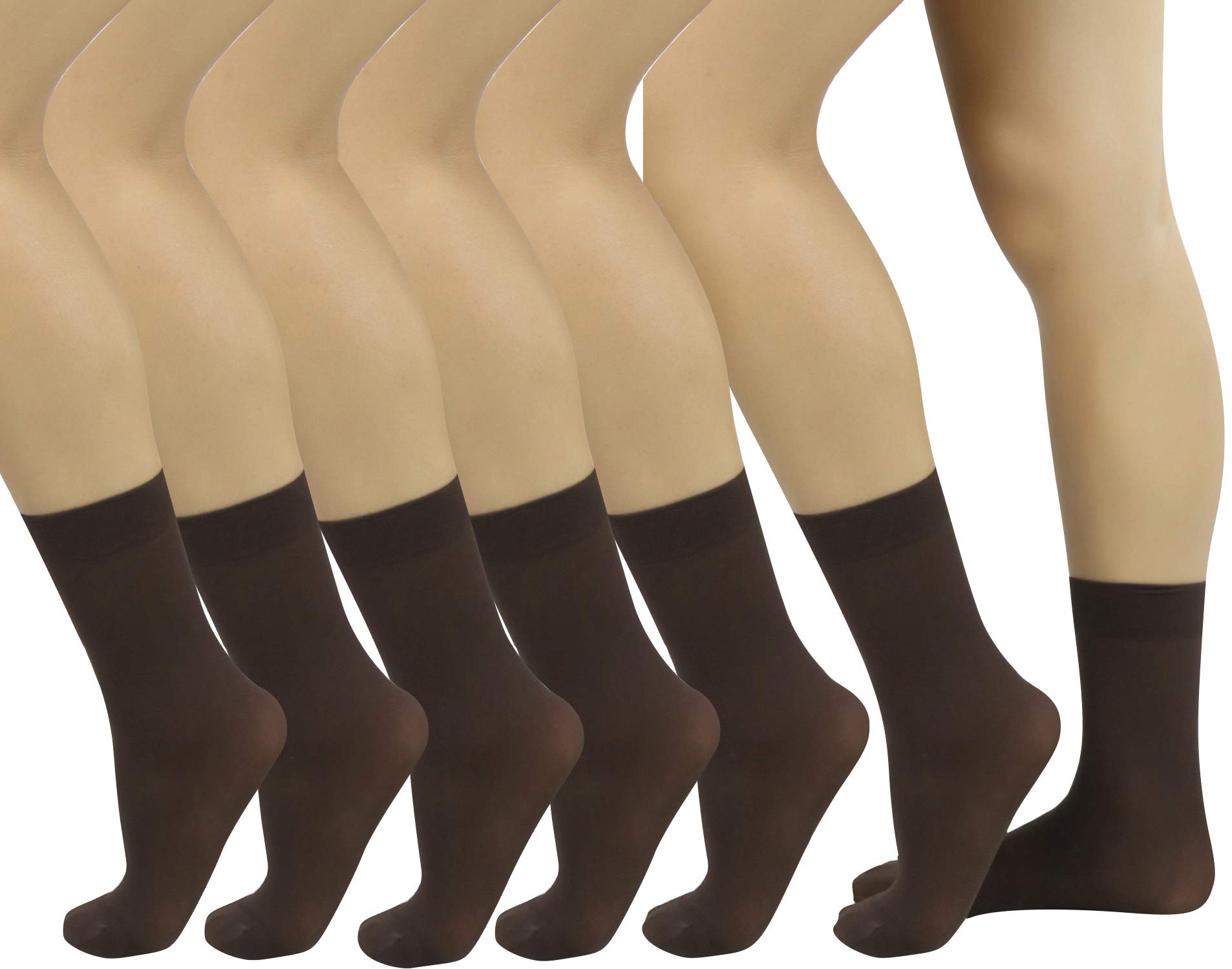 ToBeInStyle Womens Pack of 6 Trouser Solid Print Anklet Socks