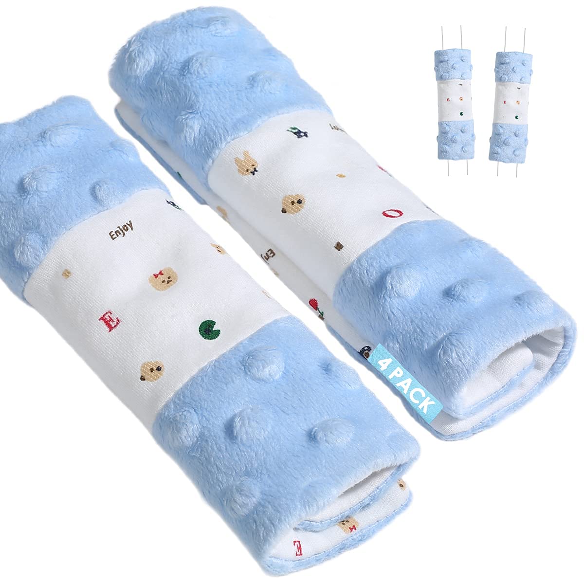 4 Packs Baby Car Seat Straps Cover Shoulder Pads for Baby, Baby Car Seat Belt Pads Seat Belt Covers for All Car Seats/Pushchair/Stroller (5.9‘’X2‘’in)