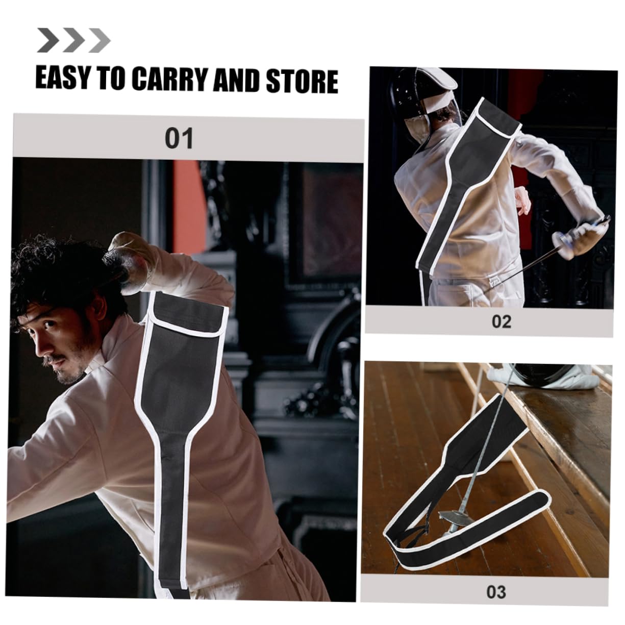FOYTOKI Daily Use Fencing Sword Reversible Design Compact Fencing Pouch for Travel and Training