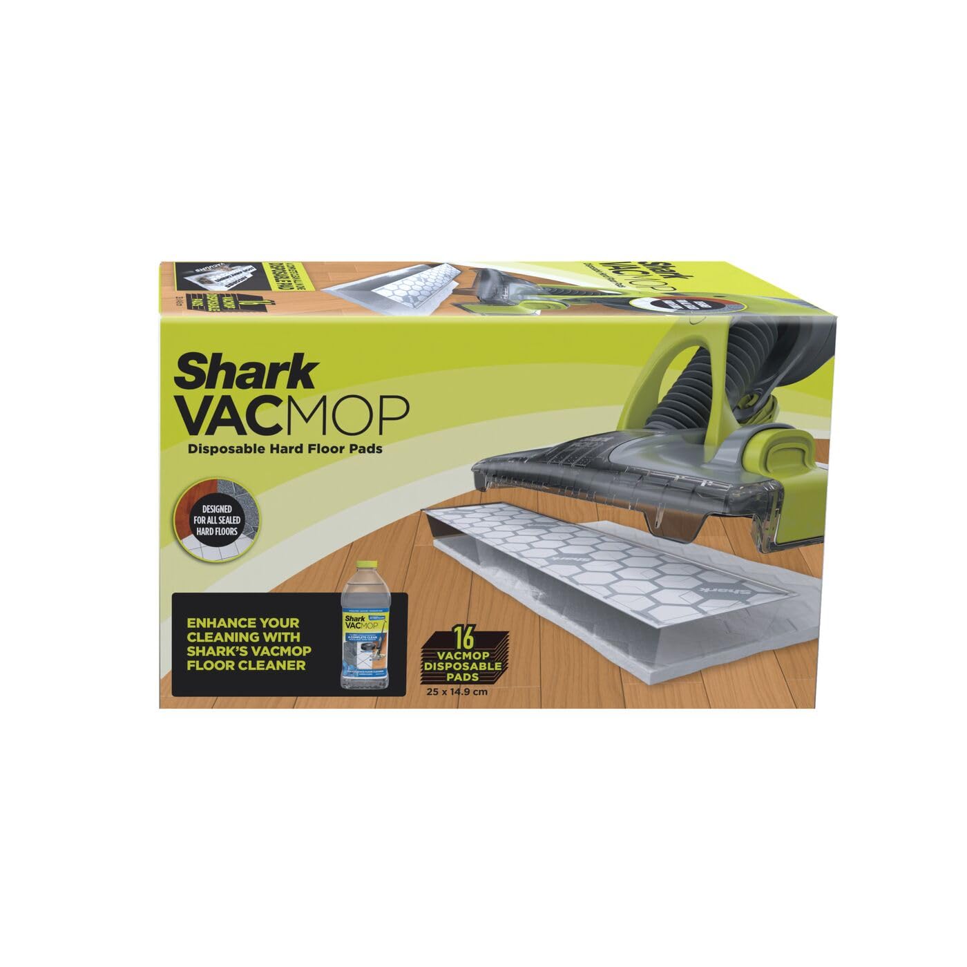 Shark Shark Disposable Hard Floor Vacuum and Mop Pad VACMOP Refill 16 Pack, White 1304HK200UK