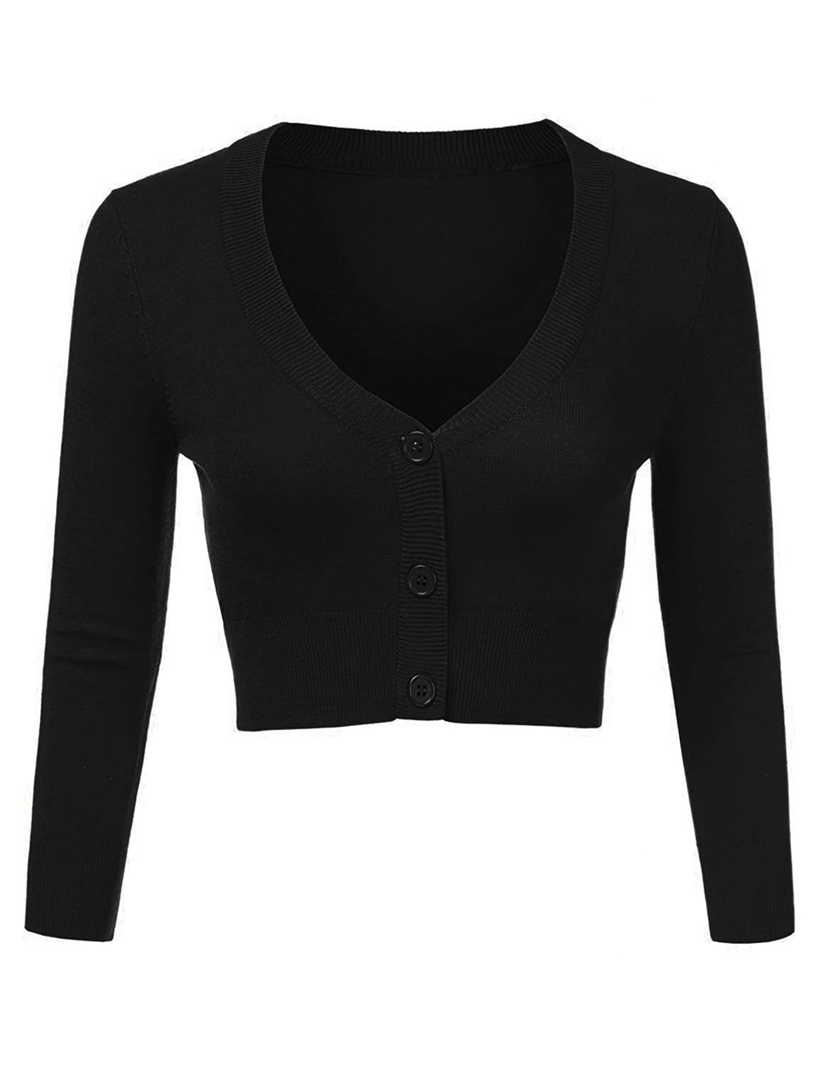 Irevial Damen Bolero Festlich Kurze Strickjacke Elegant Jacke Langarm Cardigan mit Knöpfe Bolerojacke zum Kleid für Herbst Frühling