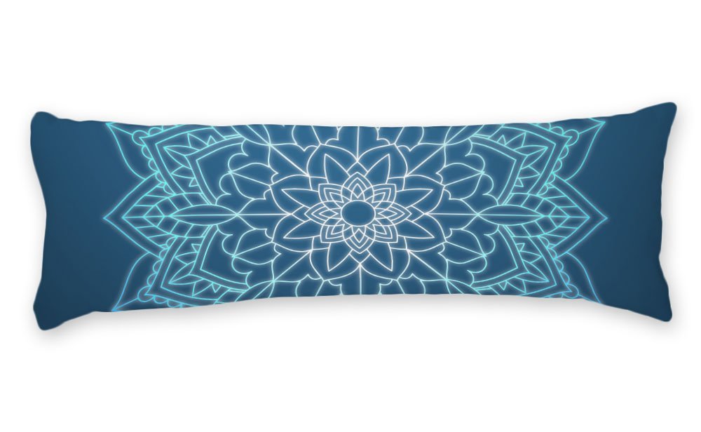 AILOVYO Mandala Pattern Body Pillow Case Lines Silky Shiny Satin Pillow Cover Long Custom Material Case