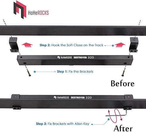 Miniatura 2 de Mecanismo de cierre suave de aleación de aluminio resistente para hardware de puerta de granero deslizante de bricolaje (Destroyer320)