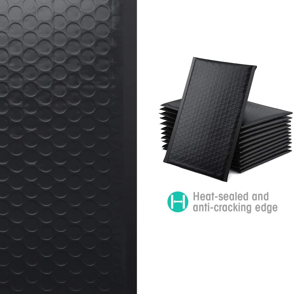 100 Confezioni Buste imbottite Sacchetti per imballaggio neri per regali aziendali Buste Confezione di gioielli Borsa con chiusura a zip Anti-estrusione Impermeabile-nero-18 * 23 cm