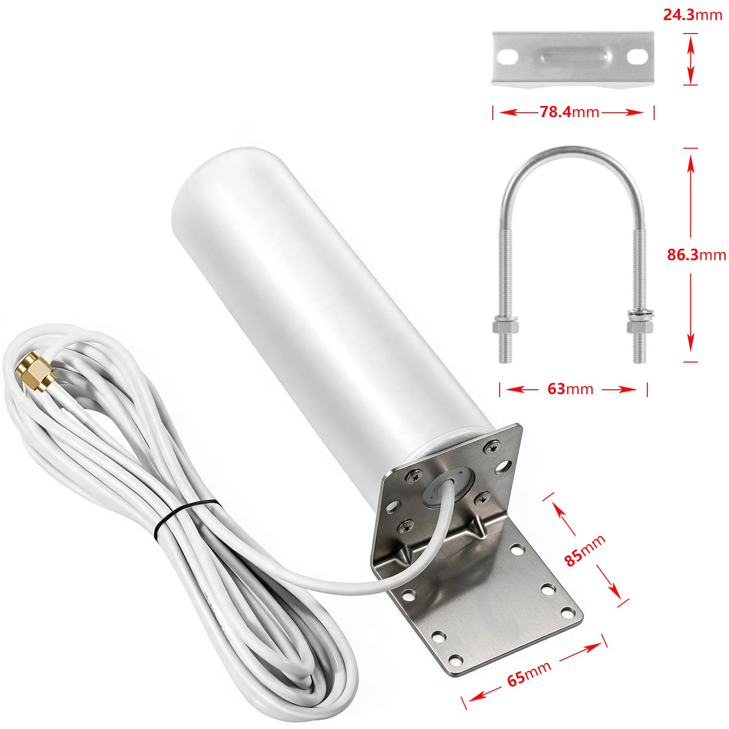 Antenne extérieure à connecteur SMA/TS9 WiFi 5G 4G LTE 10 dBi large bande à gain élevé