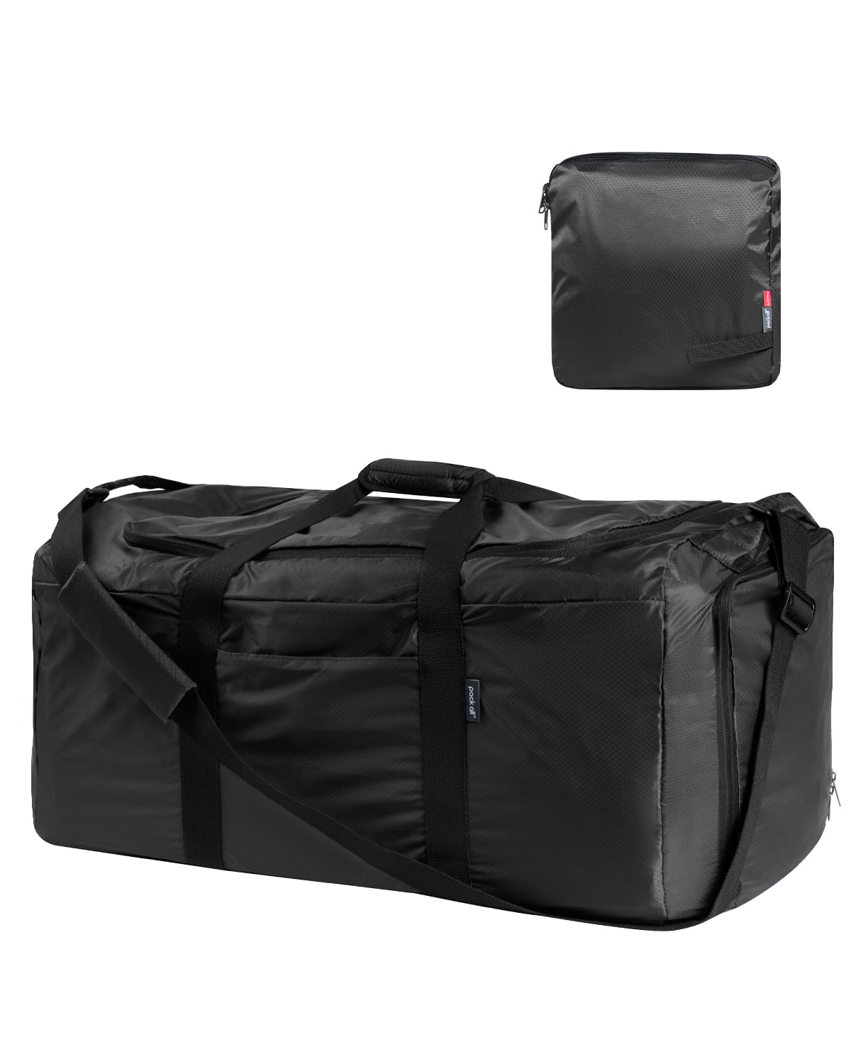 pack all 65L Foldable Travel Duffel Bag, Packable Weekender Bag with Shoe Compartment, Water-Resistant Gym Bag with Adjustable Strap for Overnight,