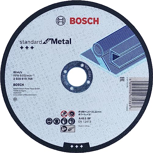 Bosch Professional 1x Disco Standard for Metal Straight Cutting (para chapa, acero, Ø 180 x 1.6 x 22.23 mm, Accesorios Amoladora)