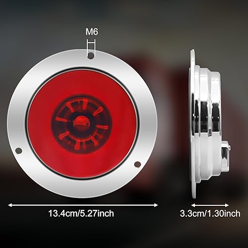 Miniatura 4 de Luces traseras redondas de 4 pulgadas de 24 LED, luces de freno de remolque, solo CC 24 V), luces de freno selladas impermeables compatibles con