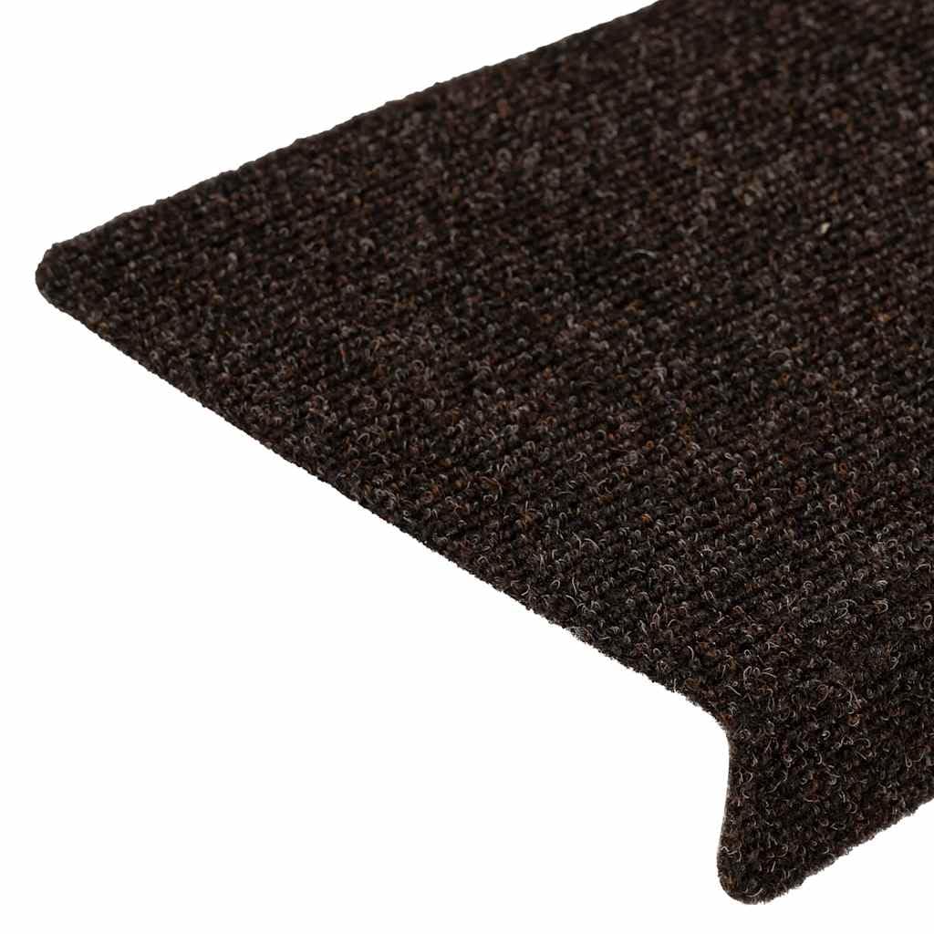 Tidyard Tapis d'escalier Autocollant 30 pcs Marron 65x21x4 cm, Tapis Escalier Tapis de Sécurité pour Sol Protection, Aînés et Animaux
