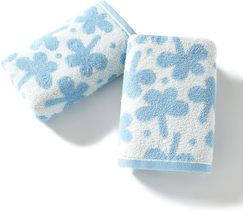 Vista 11 de sense gnosis Juego de 2 toallas de mano grises súper suaves 100% algodón, diseño de nube verde, toallas de mano decorativas para baño, 13 x 29 Verde