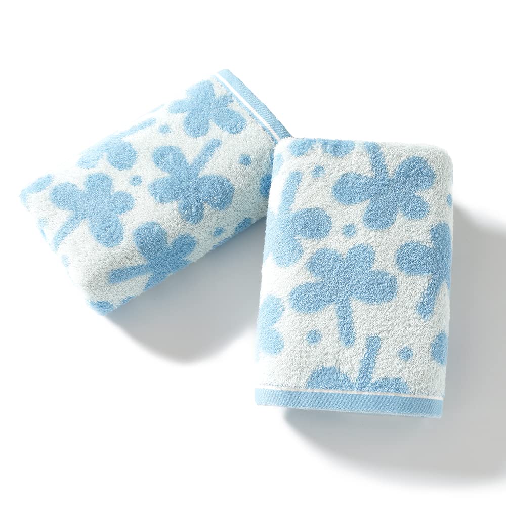 Essuie-mains 100% coton absorbant et fin bleu sense gnosis x2